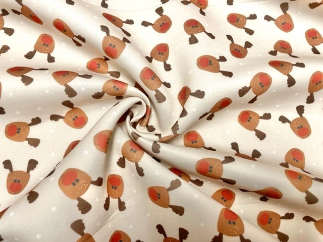 Brittany Frost Designs Reindeer Scuba Techno Print #86 Double Knit Stretch Fabric Poly Spandex Apparel Craft Fabric 58"-60" Wide By The Yard