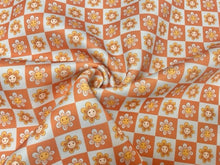 Load image into Gallery viewer, Checkerboard Floral Super Scuba Techno Print #180 Double Knit Stretch Fabric Poly Spandex Apparel Craft Fabric 58&quot;-60&quot; Wide By The Yard
