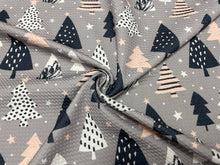 Load image into Gallery viewer, Christmas Trees Bullet Print #804 Ribbed Scuba Techno Double Knit 2-Way Stretch Poly Spandex Apparel Craft Fabric 58&quot;-60&quot; Wide BTY