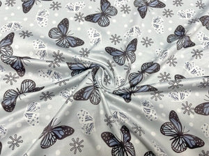 Brittany Frost Designs Butterflies DBP Print #890 Double Brushed Polyester Spandex Apparel Stretch Fabric 190 GSM 58"-60" Wide By The Yard