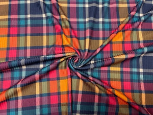 4x2 Rib Holiday Plaid DBP Knit Print #323 Double Brushed Poly Spandex Stretch 190GSM Apparel Fabric 58"-60" Wide By The Yard