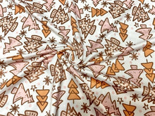 Load image into Gallery viewer, Brittany Frost Designs Xmas Trees DBP Print #904 Double Brushed Polyester Spandex Apparel Stretch Fabric 190 GSM 58"-60" Wide By The Yard