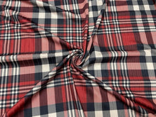 Load image into Gallery viewer, 8x3 Rib Fall Plaid DBP Knit Print #342 Double Brushed Poly Spandex Stretch 190GSM Apparel Fabric 58&quot;-60&quot; Wide By The Yard