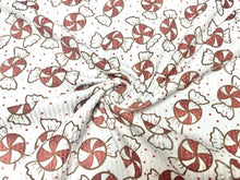 Load image into Gallery viewer, 4x2 Rib Knit Brittany Frost Designs Mint Candy DBP Print #420 Double Brush Poly Spandex Stretch 190GSM Fabric 58&quot;-60&quot; Wide By The Yard