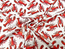 Load image into Gallery viewer, 8x3 Crawfish DBP Knit Print #396 Double Brushed Poly Spandex Stretch 190GSM Apparel Fabric 58&quot;-60&quot; Wide By The Yard