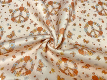 Load image into Gallery viewer, Peace Sign Butterflies Super Scuba Techno Print #166 Double Knit Stretch Fabric Poly Spandex Apparel Craft Fabric 58&quot;-60&quot; Wide By The Yard