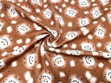Load image into Gallery viewer, Brittany Frost Designs Hot Cocoa Smile Bullet Print #806 Ribbed Scuba Double Knit Stretch Poly Spandex Apparel Craft Fabric 58"-60" Wide BTY