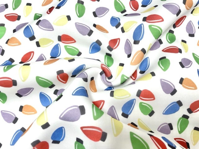 Brittany Frost Designs Xmas Lights Super Scuba Techno Print #192 Double Knit Stretch Fabric Poly Spandex Fabric 58"-60" Wide By The Yard