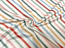 Load image into Gallery viewer, Candy Cane Rainbow Stripes DBP Print #891 Double Brushed Polyester Spandex Apparel Stretch Fabric 190 GSM 58&quot;-60&quot; Wide By The Yard
