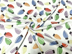 Brittany Frost Designs Xmas Lights DBP Print #903 Double Brushed Polyester Spandex Apparel Stretch Fabric 190 GSM 58"-60" Wide By The Yard