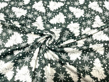Load image into Gallery viewer, Brittany Frost Designs Xmas Trees DBP Print #905 Double Brushed Polyester Spandex Apparel Stretch Fabric 190 GSM 58"-60" Wide By The Yard