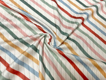 Load image into Gallery viewer, 8x3 Candy Cane Stripe Rainbow DBP Knit Print #410 Double Brushed Poly Spandex Stretch 190GSM Apparel Fabric 58&quot;-60&quot; Wide By The Yard