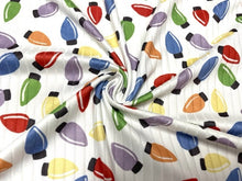 Load image into Gallery viewer, 8x3 Rib Brittany Frost Designs Xmas Lights DBP Knit Print #414 Brushed Poly Spandex Stretch 190GSM Apparel Fabric 58&quot;-60&quot; Wide By The Yard