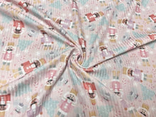 Load image into Gallery viewer, 4x2 Rib Knit Brittany Frost Designs Nutcracker DBP Print #434 Double Brush Poly Spandex Stretch 190GSM Fabric 58&quot;-60&quot; Wide By The Yard
