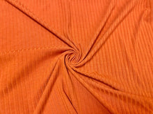 Load image into Gallery viewer, Pumpkin Orange DBP 8X3 Rib Knit #32 Double Brushed Polyester Spandex Stretch 190GSM Apparel Fabric 58&quot;-60&quot; Wide By The Yard
