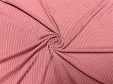 Load image into Gallery viewer, Mauve Pink DBP 4X2 Rib Knit #52 Double Brushed Polyester Spandex Stretch 190GSM Apparel Fabric 58&quot;-60&quot; Wide By The Yard