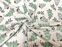 Load image into Gallery viewer, 8x3 Rib Brittany Frost Designs Xmas Tree DBP Knit Print #441 Brushed Poly Spandex Stretch 190GSM Apparel Fabric 58&quot;-60&quot; Wide By The Yard