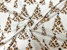 Load image into Gallery viewer, 8x3 Xmas Tree Leopard Spot DBP Knit Print #445 Double Brushed Poly Spandex Stretch 190GSM Apparel Fabric 58&quot;-60&quot; Wide By The Yard
