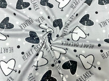 Load image into Gallery viewer, Brittany Frost Designs Heart Breaker DBP Print #915 Double Brushed Polyester Spandex Apparel Stretch Fabric 190 GSM 58&quot;-60&quot; Wide By The Yard
