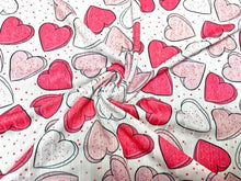 Load image into Gallery viewer, 8x3 Rib Brittany Frost Designs Heart Cookies DBP Knit Print #466 Brushed Poly Spandex Stretch 190GSM Apparel Fabric 58&quot;-60&quot; Wide By The Yard
