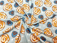 Load image into Gallery viewer, 8x3 Rib Brittany Frost Designs Honey Bun DBP Knit Print #475 Brushed Poly Spandex Stretch 190GSM Apparel Fabric 58&quot;-60&quot; Wide By The Yard
