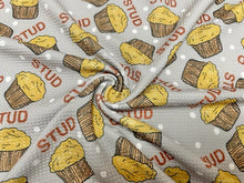Load image into Gallery viewer, Brittany Frost Designs Stud Muffin Bullet Print #836 Ribbed Scuba Double Knit Stretch Poly Spandex Apparel Craft Fabric 58&quot;-60&quot; Wide BTY