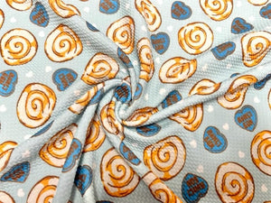 Brittany Frost Designs Honey Bun Bullet Print #838 Ribbed Scuba Double Knit Stretch Poly Spandex Apparel Craft Fabric 58"-60" Wide BTY