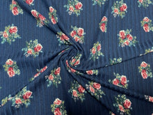 Load image into Gallery viewer, 8x3 Floral Rose DBP Knit Print #486 Double Brushed Poly Spandex Stretch 190GSM Apparel Fabric 58&quot;-60&quot; Wide By The Yard