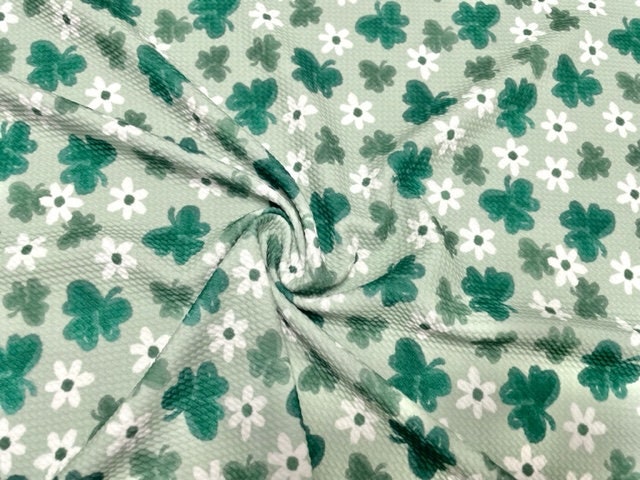 Brittany Frost Designs Clover Daisy Bullet Print #840 Ribbed Scuba Double Knit Stretch Poly Spandex Apparel Craft Fabric 58"-60" Wide BTY