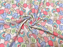 Load image into Gallery viewer, Brittany Frost Designs Marshmallows Bullet Print #850 Ribbed Scuba Double Knit Stretch Poly Spandex Apparel Craft Fabric 58&quot;-60&quot; Wide BTY