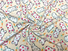 Load image into Gallery viewer, Brittany Frost Designs Floral Peeps Bullet Print #853 Ribbed Scuba Double Knit Stretch Poly Spandex Apparel Craft Fabric 58&quot;-60&quot; Wide BTY
