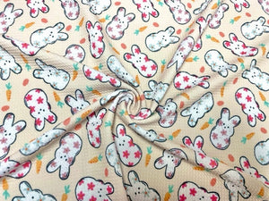 Brittany Frost Designs Floral Peeps Bullet Print #853 Ribbed Scuba Double Knit Stretch Poly Spandex Apparel Craft Fabric 58"-60" Wide BTY
