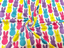 Load image into Gallery viewer, 8x3 Rib Easter Peeps DBP Knit Print #504 Double Brushed Poly Spandex Stretch 190GSM Apparel Fabric 58&quot;-60&quot; Wide By The Yard