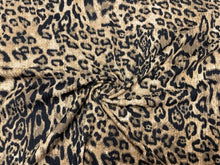 Load image into Gallery viewer, 4x2 Leopard Spot Animal DBP Rib Knit Print #495 Double Brushed Poly Spandex Stretch 190GSM Apparel Fabric 58&quot;-60&quot; Wide By The Yard