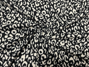 4x2 Leopard Spot Animal DBP Rib Knit Print #496 Double Brushed Poly Spandex Stretch 190GSM Apparel Fabric 58"-60" Wide By The Yard
