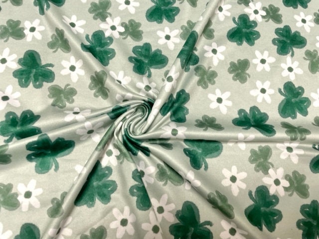 Leopard Spot Clover DBP Print #936 Double Brushed Polyester Spandex Apparel Stretch Fabric 190 GSM 58"-60" Wide By The Yard