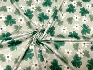 Leopard Spot Clover DBP Print #936 Double Brushed Polyester Spandex Apparel Stretch Fabric 190 GSM 58"-60" Wide By The Yard