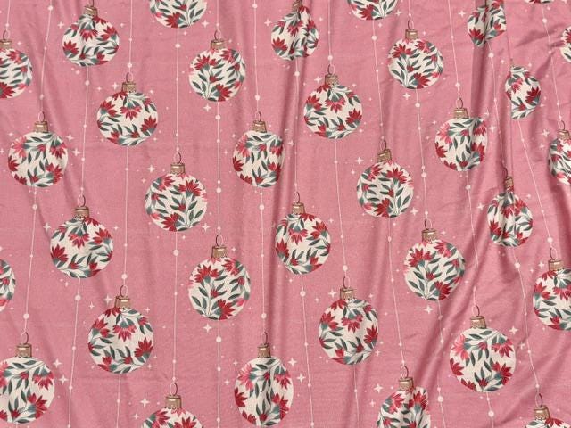 Christmas Ornament DBP Print #2086 Double Brushed Polyester Spandex Apparel Stretch Fabric 190 GSM 58"-60" Wide By The Yard