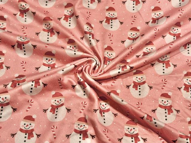 Snowman DBP Print #2073 Double Brushed Polyester Spandex Apparel Stretch Fabric 190 GSM 58"-60" Wide By The Yard