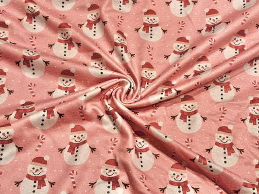 Snowman DBP Print #2073 Double Brushed Polyester Spandex Apparel Stretch Fabric 190 GSM 58"-60" Wide By The Yard