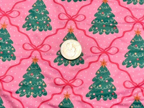 Christmas Tree Bow Super Scuba Techno Print #2071 Double Knit Stretch Fabric Poly Spandex Fabric 58"-60" Wide By The Yard
