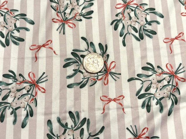 Christmas Holly DBP Print #2087 Double Brushed Polyester Spandex Apparel Stretch Fabric 190 GSM 58"-60" Wide By The Yard