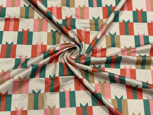 Presents DBP Print #2089 Double Brushed Polyester Spandex Apparel Stretch Fabric 190 GSM 58"-60" Wide By The Yard