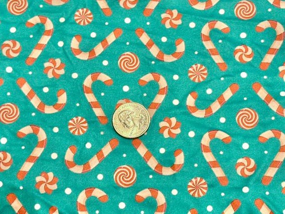 Candy Cane Super Scuba Techno Print #2063 Double Knit Stretch Fabric Poly Spandex Fabric 58"-60" Wide By The Yard