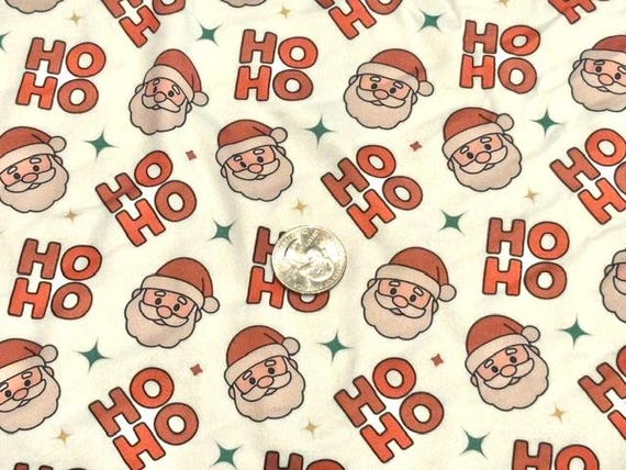 Ho Ho Ho Super Scuba Techno Print #2068 Double Knit Stretch Fabric Poly Spandex Fabric 58"-60" Wide By The Yard