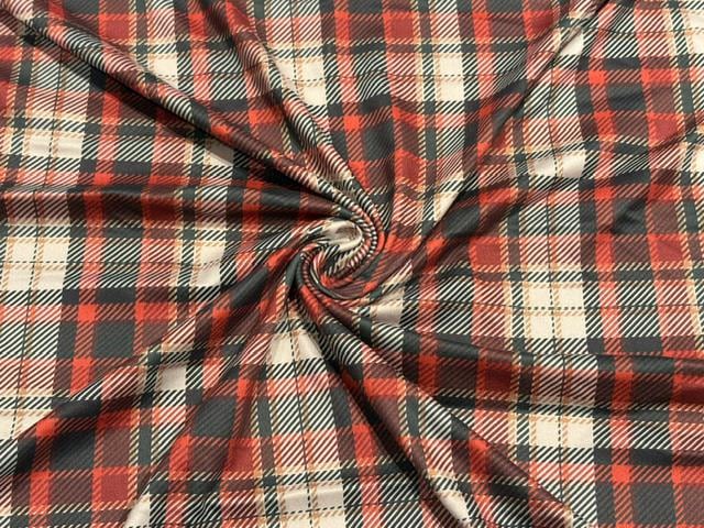 Holiday Plaid DBP Print #2074 Double Brushed Polyester Spandex Apparel Stretch Fabric 190 GSM 58"-60" Wide By The Yard