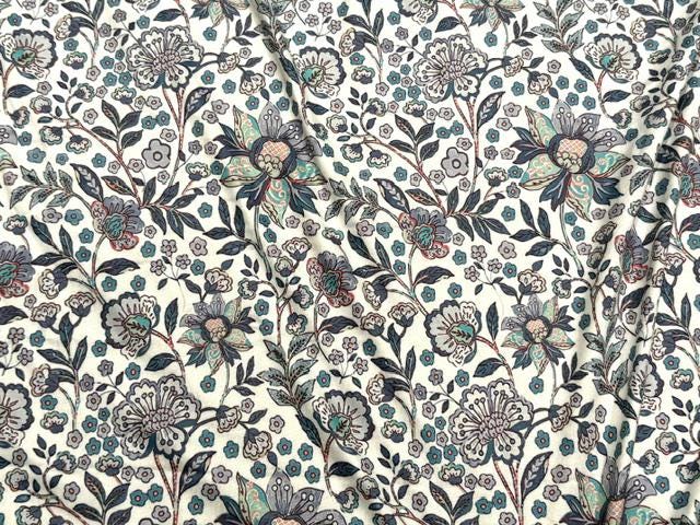 Classic Floral DBP Print #2092 Double Brushed Polyester Spandex Apparel Stretch Fabric 190 GSM 58"-60" Wide By The Yard