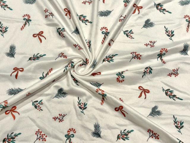 Christmas DBP Print #2093 Double Brushed Polyester Spandex Apparel Stretch Fabric 190 GSM 58"-60" Wide By The Yard