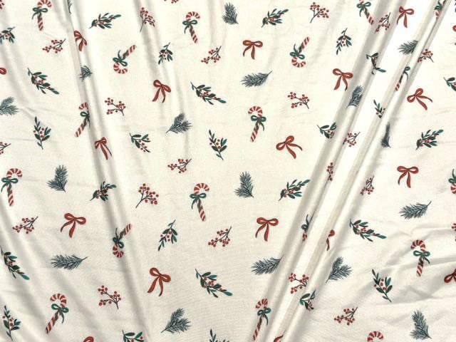 Christmas DBP Print #2093 Double Brushed Polyester Spandex Apparel Stretch Fabric 190 GSM 58"-60" Wide By The Yard