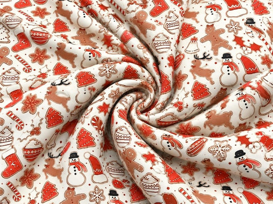 Christmas Super Scuba Techno Print #2065 Double Knit Stretch Fabric Poly Spandex Fabric 58"-60" Wide By The Yard